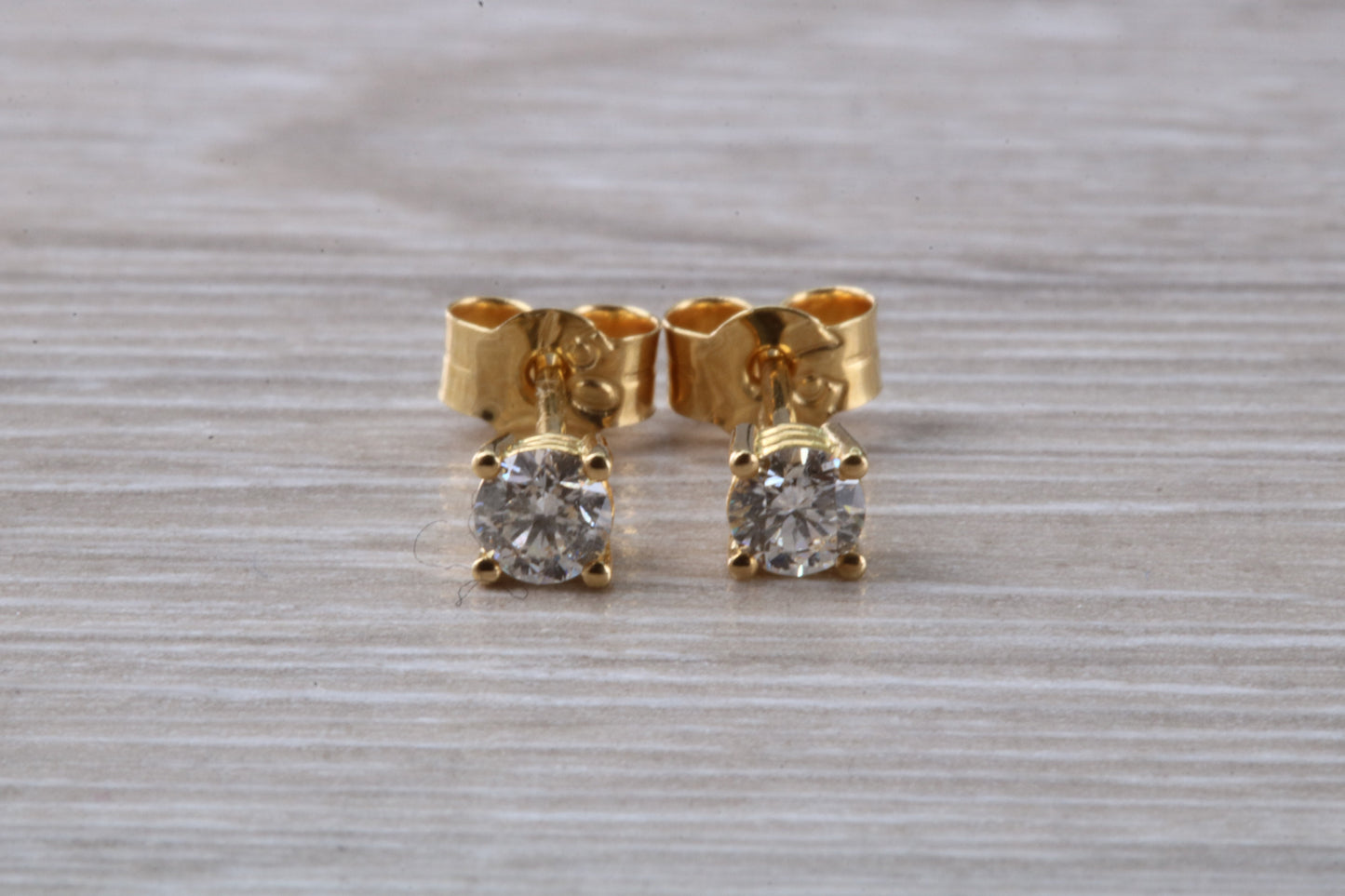 Third of a Carat Diamond Stud Earrings in 18ct Yellow Gold