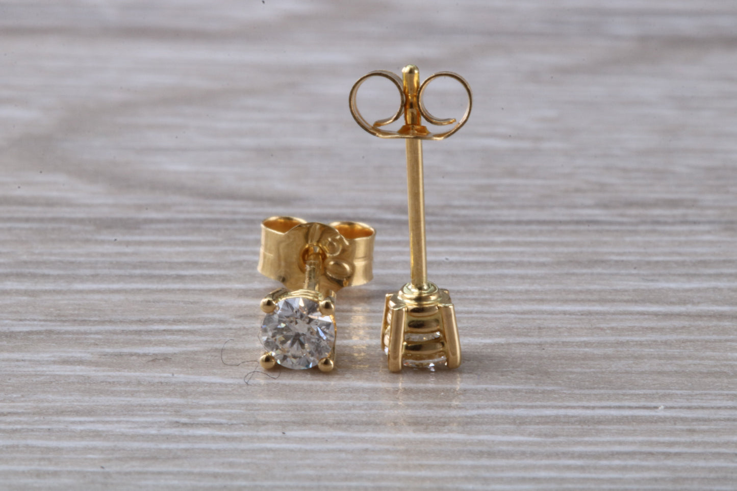 Third of a Carat Diamond Stud Earrings in 18ct Yellow Gold