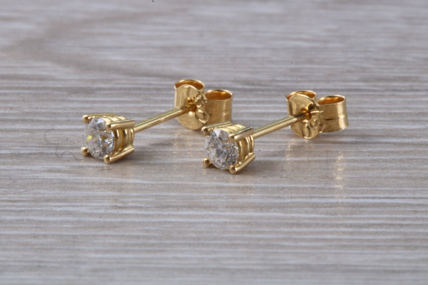 Third of a Carat Diamond Stud Earrings in 18ct Yellow Gold