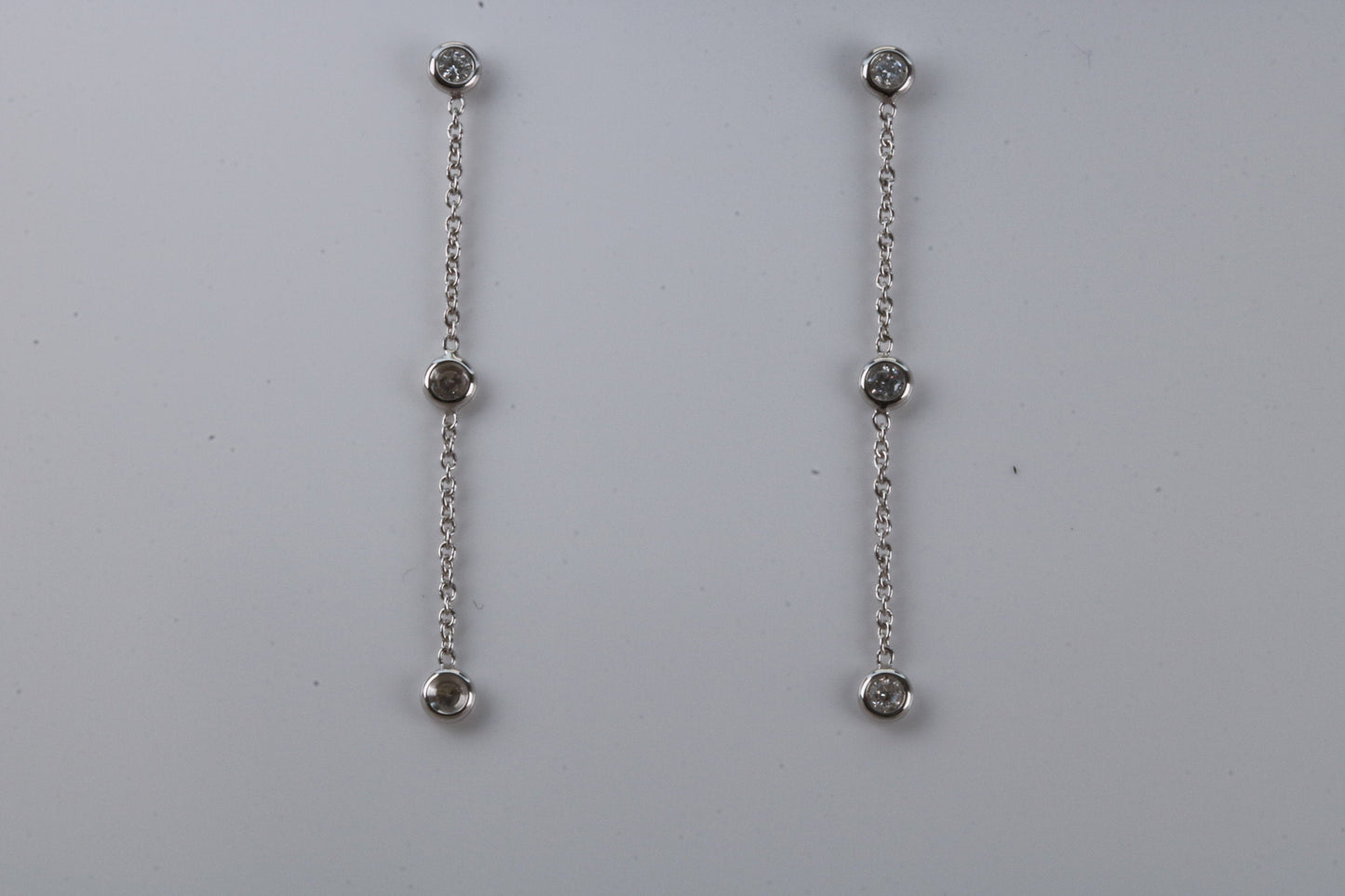 Quarter Carat Diamond Dropper Earrings in 18ct White Gold