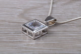 Large C Z set Sterling Silver Necklace