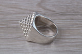 Large and very heavy Pyramid ring,solid silver, perfect for ladies and gents. Available in silver, yellow gold, white gold and platinum