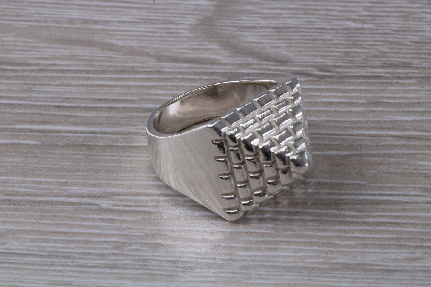 Large and very heavy Pyramid ring,solid silver, perfect for ladies and gents. Available in silver, yellow gold, white gold and platinum