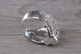 Large and heavy American Indian head ring,solid silver,unisex for ladies and gents,available in silver, yellow gold, white gold and platinum