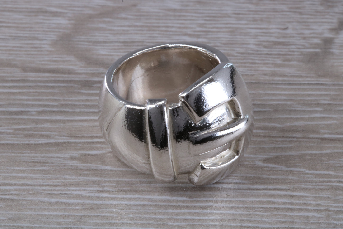 Very large and very very heavy Buckle ring, solid silver, for ladies or gents. Available in silver, yellow gold, white gold and platinum