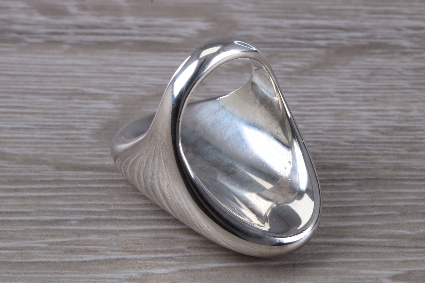 Very very large substantial and very very heavy ring, solid sterling silver, signet, dress or statement ring. Large abstract ring