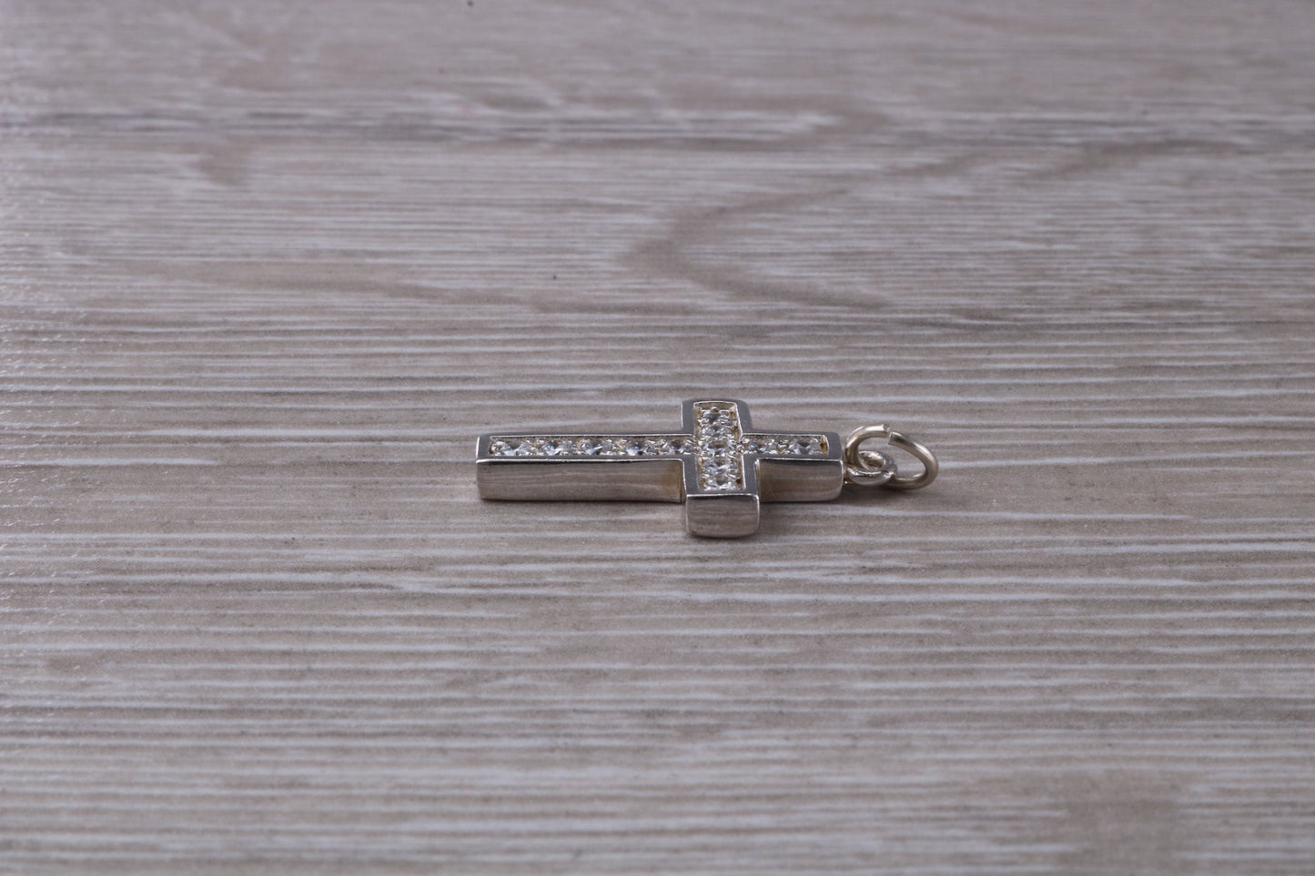 Sterling Silver Cubic Zirconia set Cross Necklace