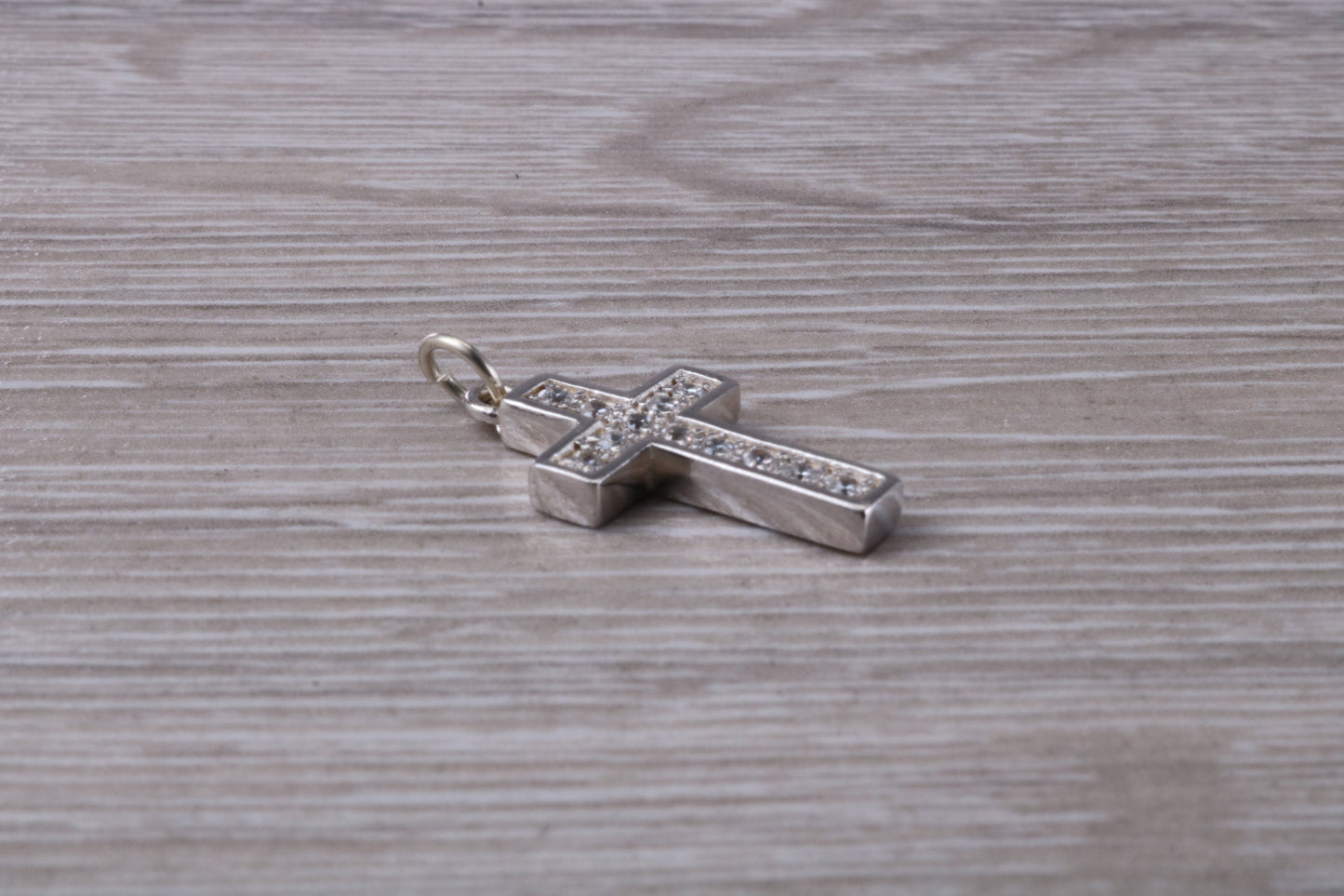 Sterling Silver Cubic Zirconia set Cross Necklace
