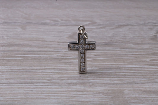 Sterling Silver Cubic Zirconia set Cross Necklace