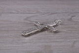 Sterling Silver C Z Set Cross Necklace