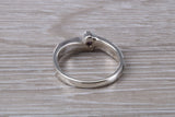 Petite Amethyst ring, sterling silver set with small round cut Amethyst Cubic Zirconia, Ideal promise, dress engagement ring