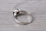 Black Diamond look ring, sterling silver set with oval cut Black Diamond look C Z, Ideal promise, dress engagement ring