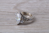 Dressy real Diamond look ring, sterling silver set with diamond look Cubic Zirconia, Ideal promise, dress engagement ring