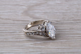 Dressy real Diamond look ring, sterling silver set with diamond look Cubic Zirconia, Ideal promise, dress engagement ring