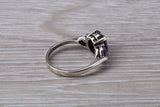 Amethyst ring, sterling silver set with Amethyst Cubic Zirconia, Ideal promise, dress engagement ring