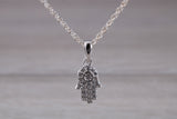 Sterling Silver C Z set Hamsa Necklace
