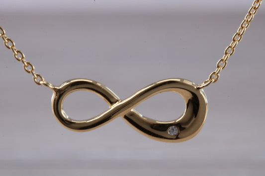 Sterling Silver C Z set Infinity Necklace
