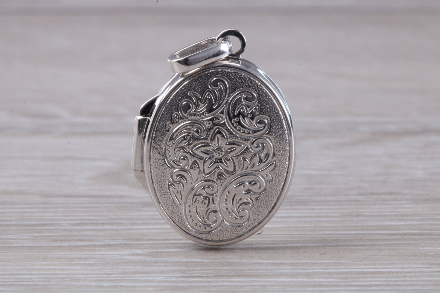 Sterling silver Oval Hand Engraved Locket