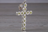 Sterling Silver Peridot C Z set Cross necklace
