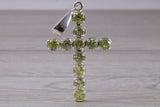 Sterling Silver Peridot C Z set Cross necklace