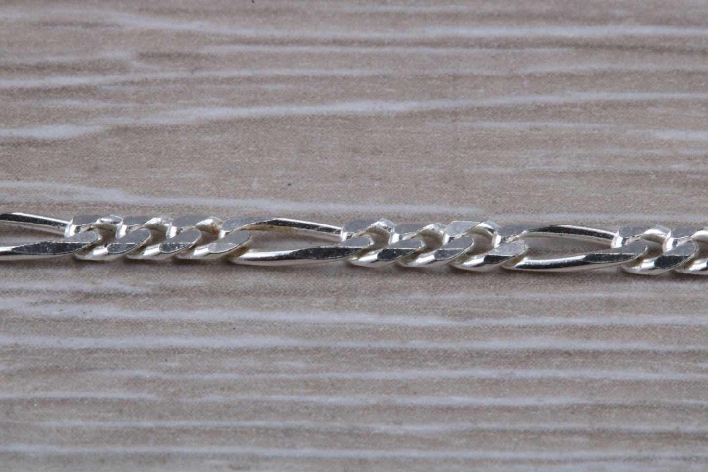 Silver Heavy 18 inch Long Figaro Chain