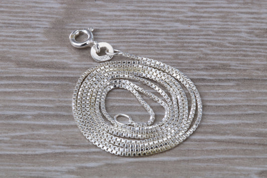 Sterling Silver 16 inch Long Box Pendant Chain