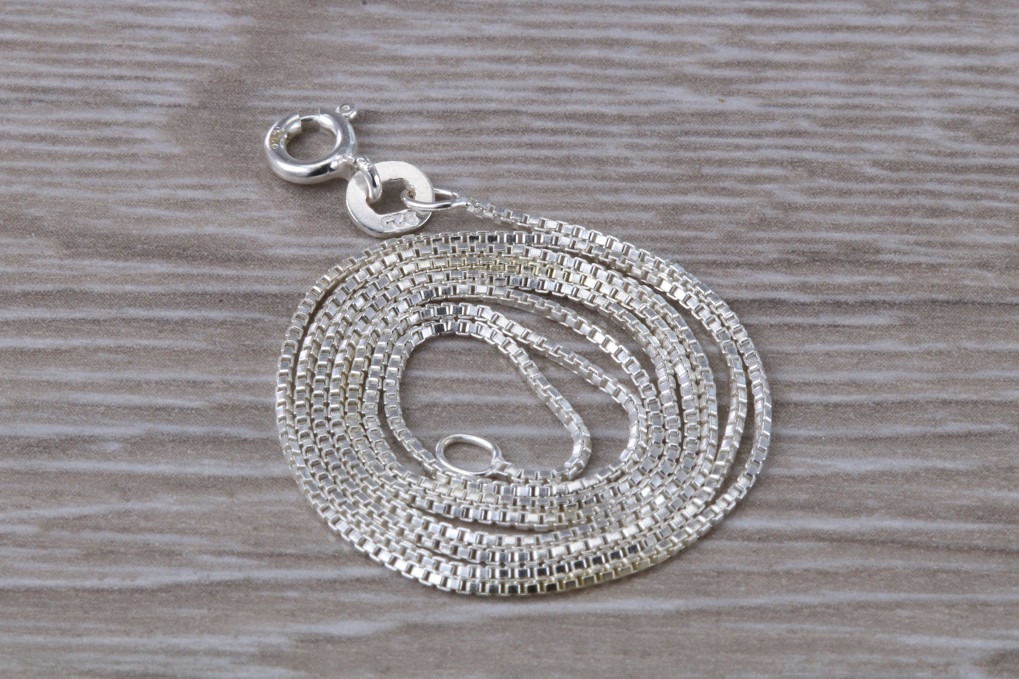 Sterling Silver 16 inch Long Box Pendant Chain