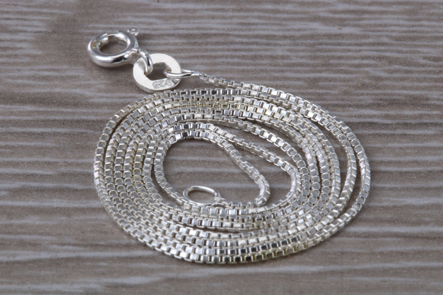 Sterling Silver 16 inch Long Box Pendant Chain