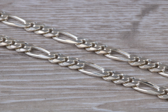 Sterling Silver 16 inch Long Figaro Chain