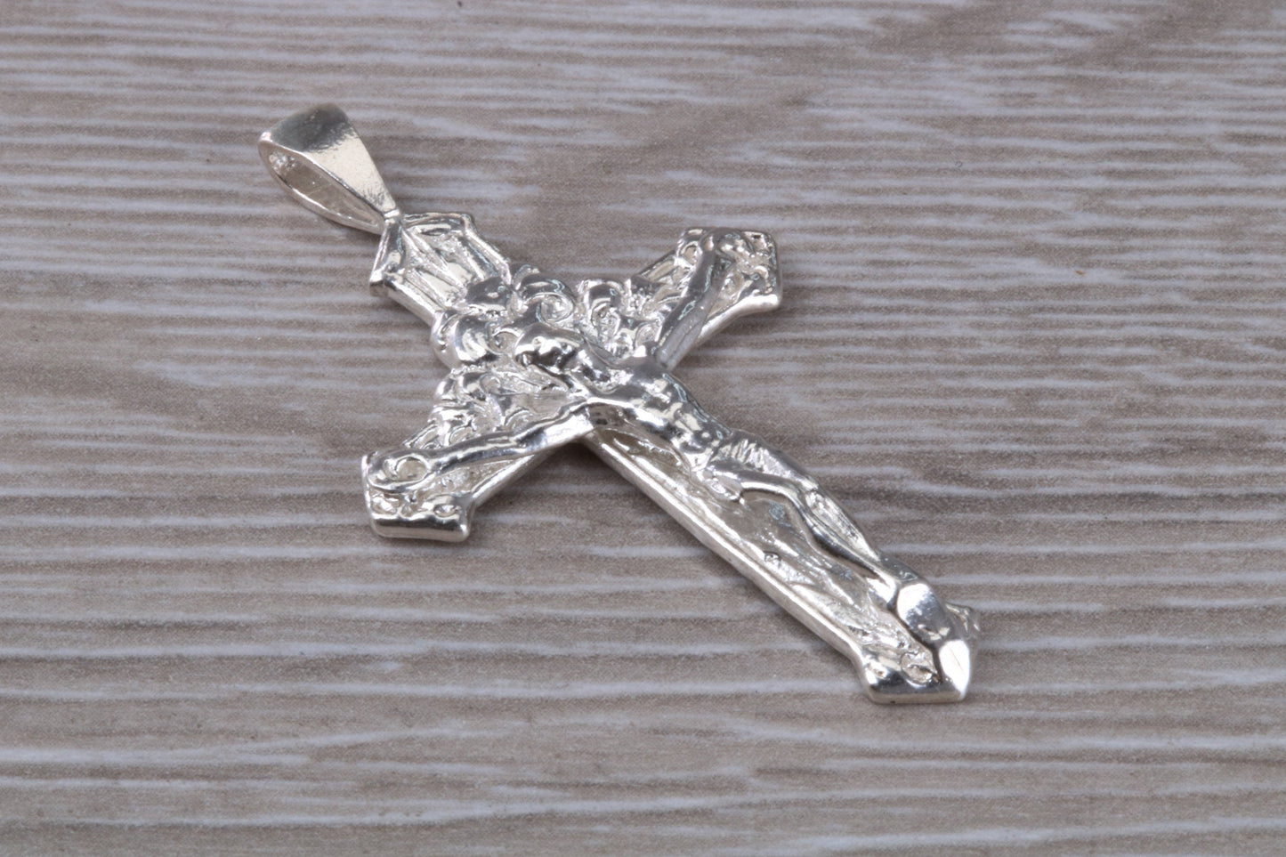 Sterling Silver Ornate Crucifix Necklace