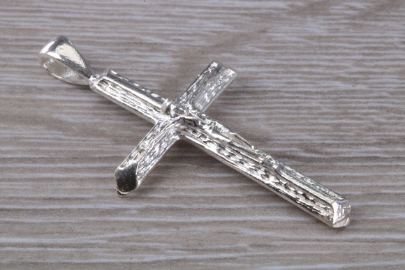 Large Silver Crucifix Necklace