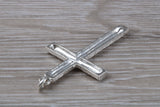Large Bark Effect Sterling Silver Cross Necklace