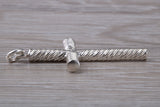 Twisted Rope Effect Sterling Silver Cross