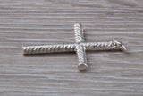 Twisted Rope Effect Sterling Silver Cross