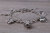 Complete 7 Charm Sterling Silver Charm Bracelet