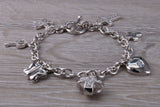 Complete 7 Charm Sterling Silver Charm Bracelet