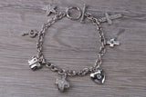 Complete 7 Charm Sterling Silver Charm Bracelet