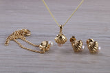 Real Pearl Necklace and Matching Stud Earrings with Bracelet