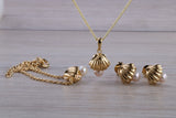 Real Pearl Necklace and Matching Stud Earrings with Bracelet