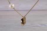Sterling Silver Real Pearl and C Z set Necklace