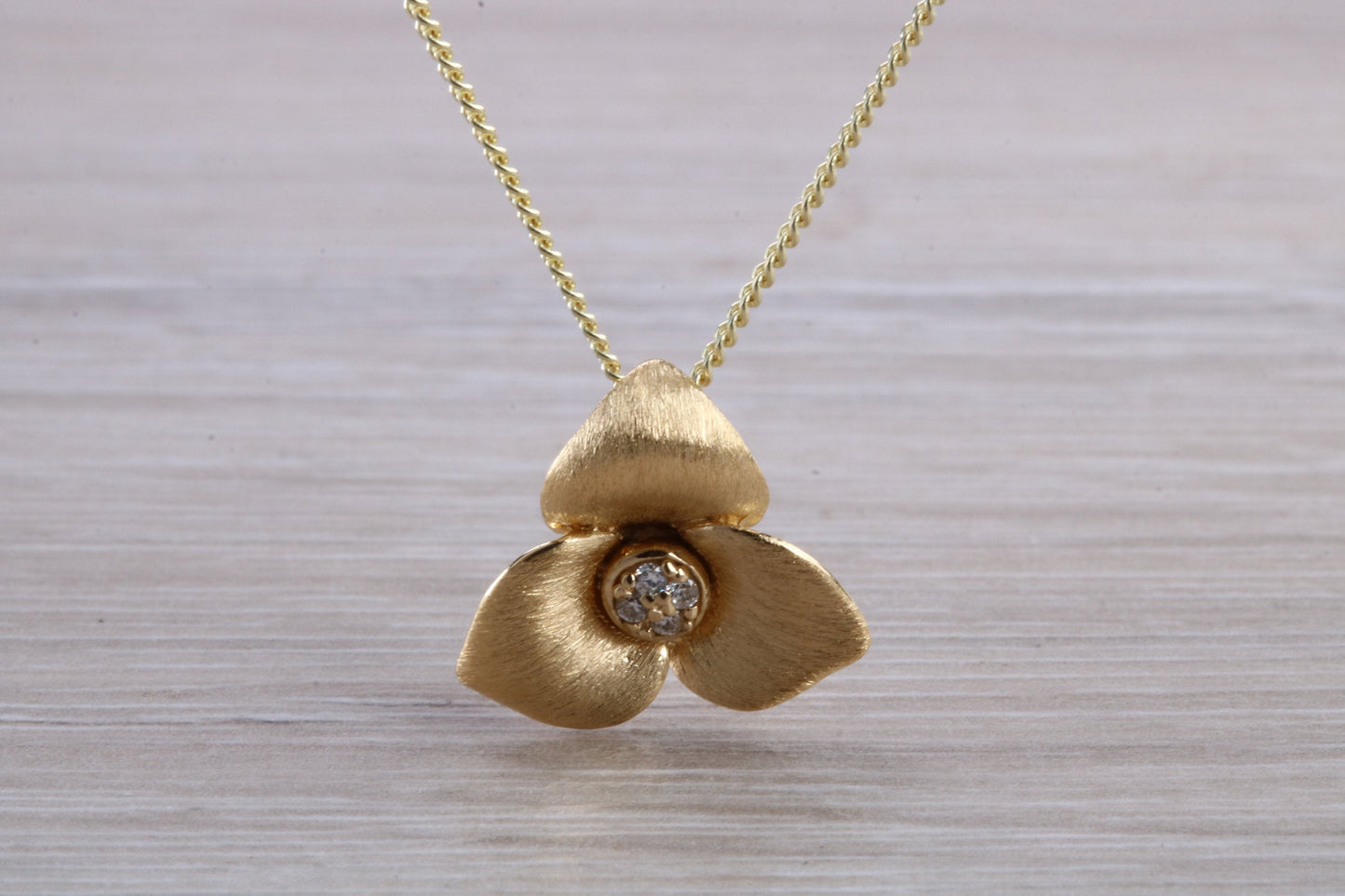 Sterling Silver C Z set Flower Necklace