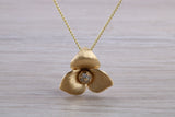 Sterling Silver C Z set Flower Necklace