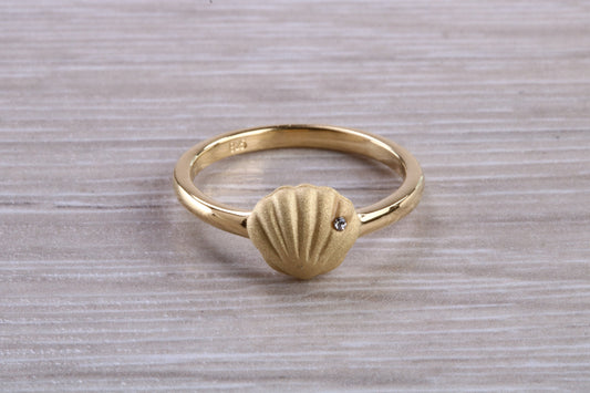 Sterling Silver C Z set Shell Ring