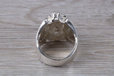 Large and heavy American Indian head ring,solid silver,unisex for ladies and gents,available in silver, yellow gold, white gold and platinum