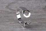 Chunky Spanner ring, solid silver, suitable for ladies or gents. Available in silver, yellow gold, white gold and platinum