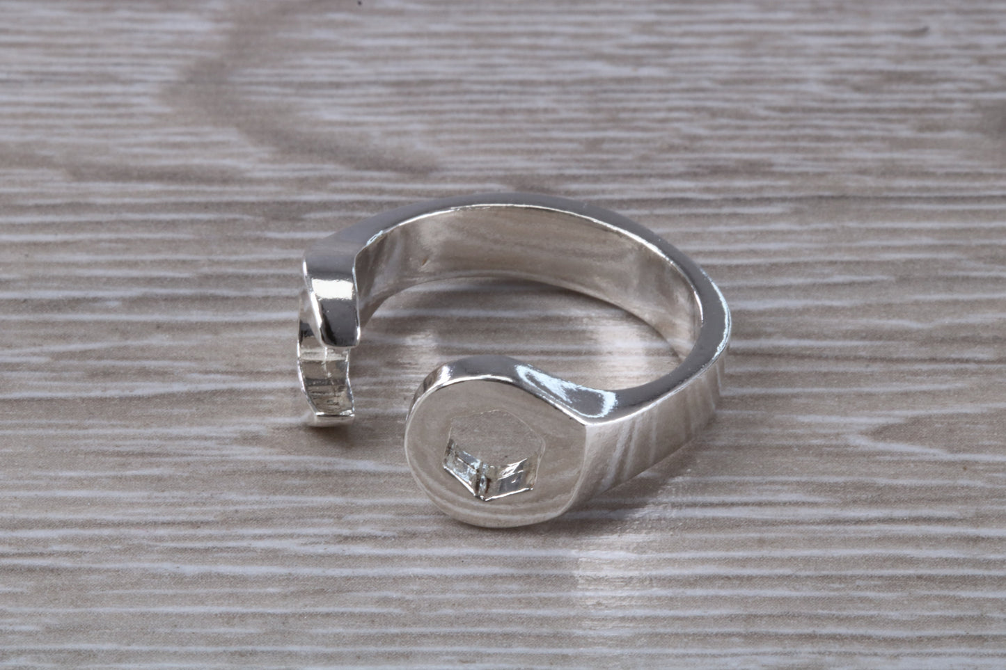 Chunky Spanner ring, solid silver, suitable for ladies or gents. Available in silver, yellow gold, white gold and platinum