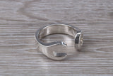 Chunky Spanner ring, solid silver, suitable for ladies or gents. Available in silver, yellow gold, white gold and platinum