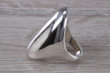 Very very large substantial and very very heavy ring, solid sterling silver, signet, dress or statement ring. Large abstract ring