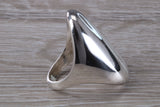 Very very large substantial and very very heavy ring, solid sterling silver, signet, dress or statement ring. Large abstract ring
