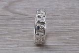 Skull ring,solid sterling silver, small skulls going all around ring, perfect for ladies and gents. Available in other precious metals